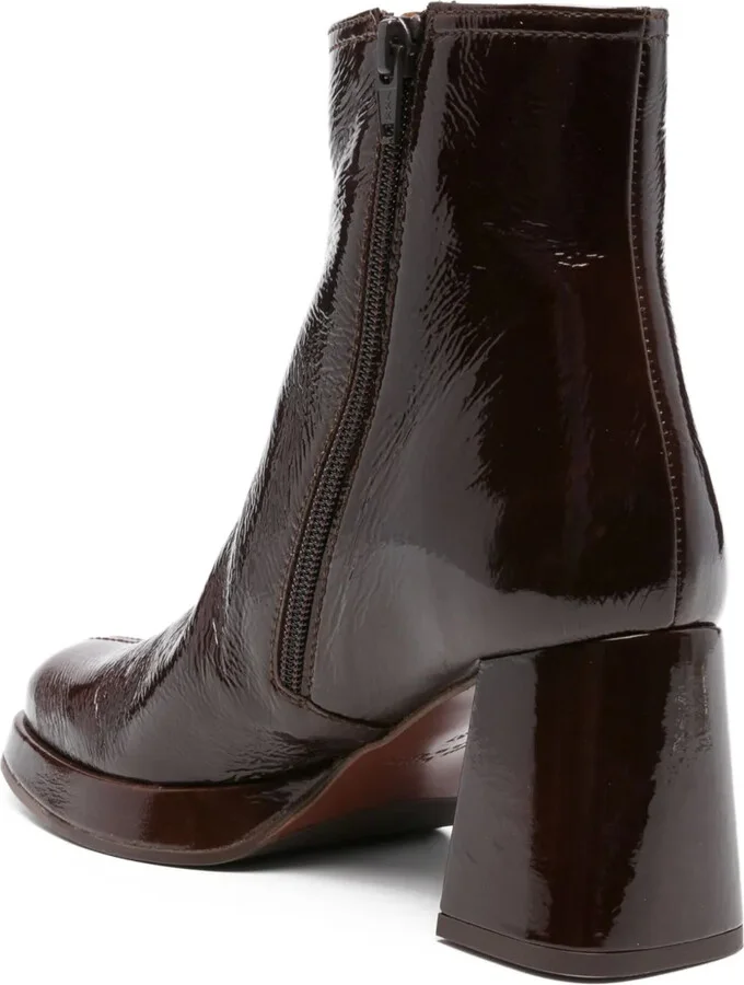 75mm Patent Leather Block-Heel Boots - Image 3