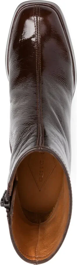 75mm Patent Leather Block-Heel Boots - Image 4