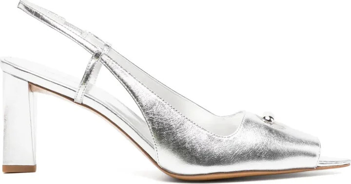 75mm Pierced Peep-Toe Pumps