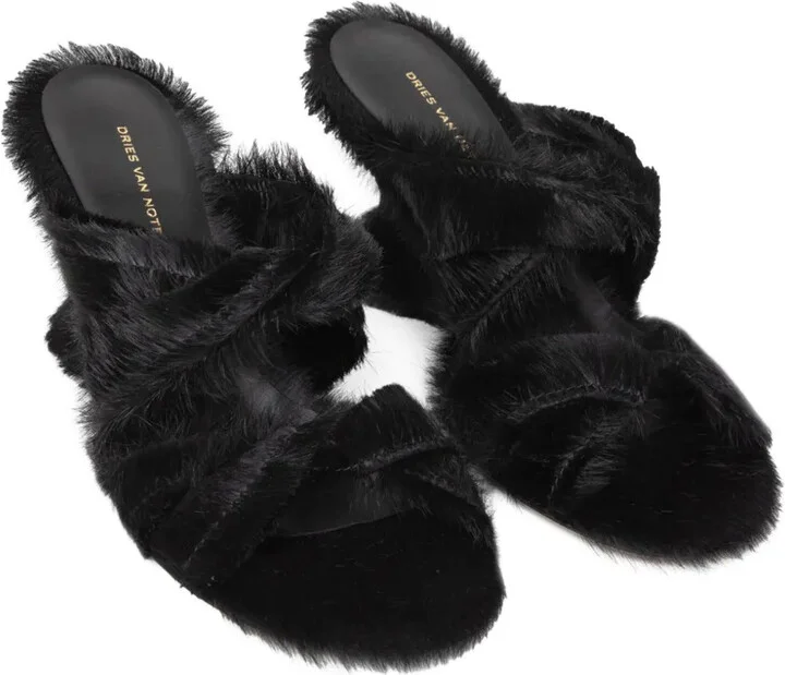 75mm Pony-Hair Sculpted-Heel Sandals - Image 3