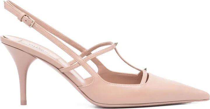 75mm Rockstud Wispy slingback pumps