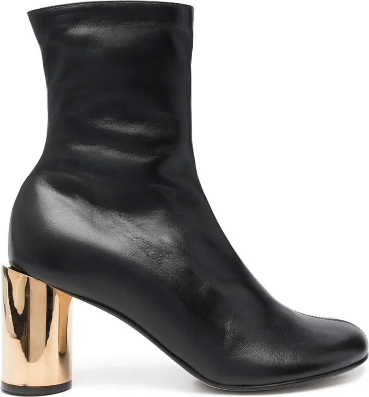 75mm Round-Toe Leather Boots