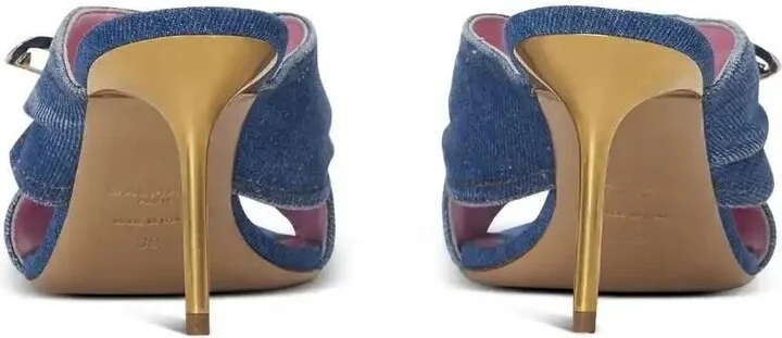 75mm Safety-Pin Denim Mules - Image 4