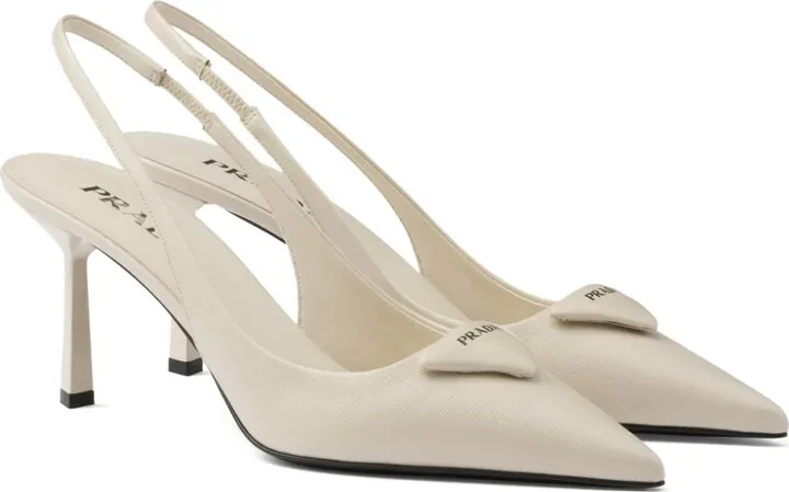 75mm Saffiano leather slingback pumps - Image 2