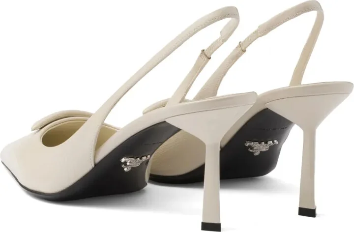75mm Saffiano leather slingback pumps - Image 4