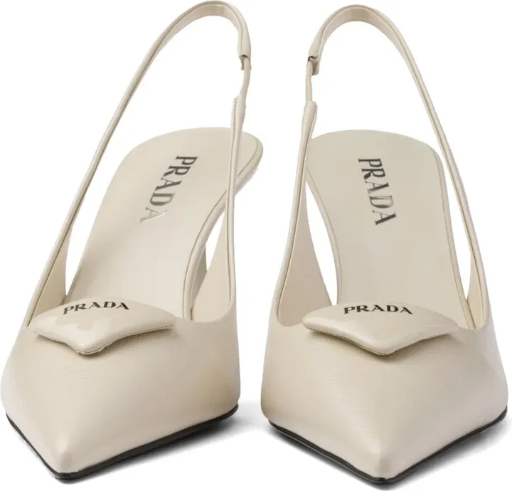 75mm Saffiano leather slingback pumps - Image 5