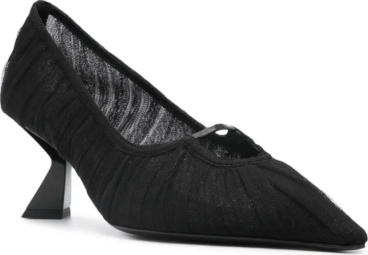 75mm Sculpted-Heel Tulle Pumps - Image 2