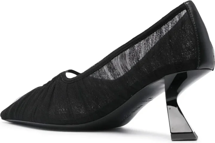 75mm Sculpted-Heel Tulle Pumps - Image 3