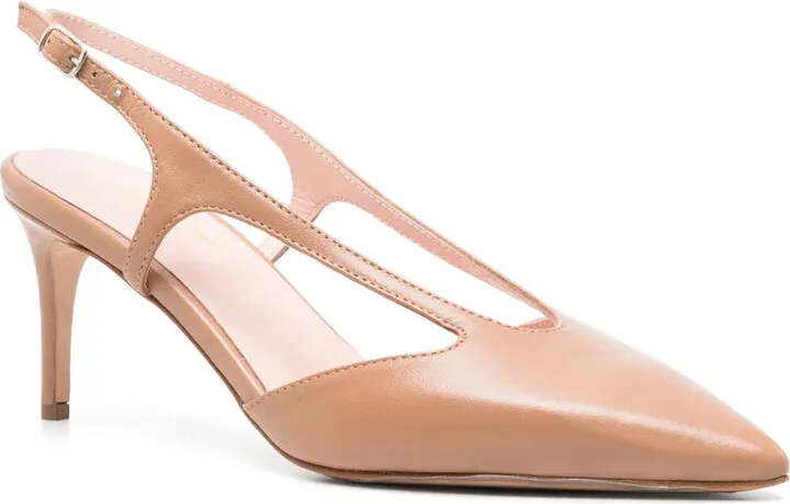 75mm Slingback Leather Pumps - Image 2