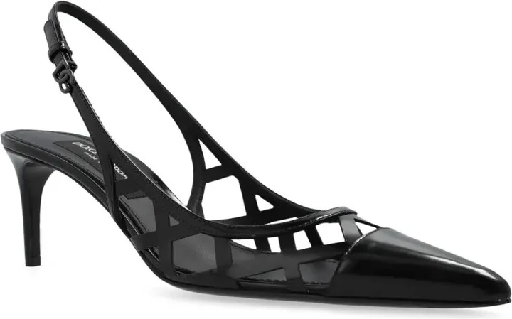 75mm Slingback Leather Pumps - Image 4