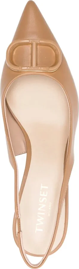 75mm Slingback Leather Pumps - Image 4