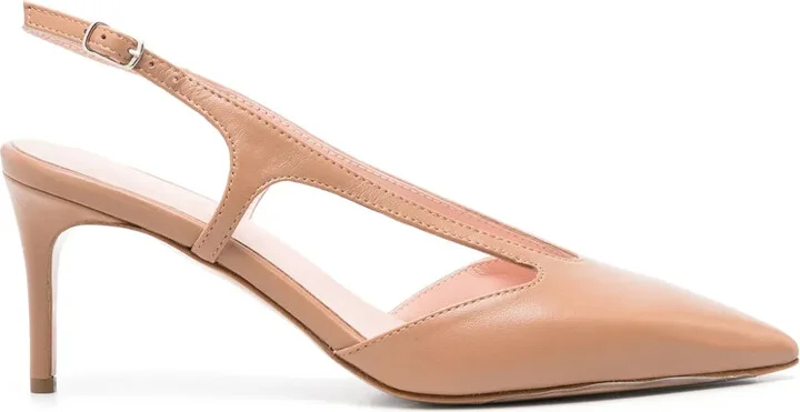 75mm Slingback Leather Pumps