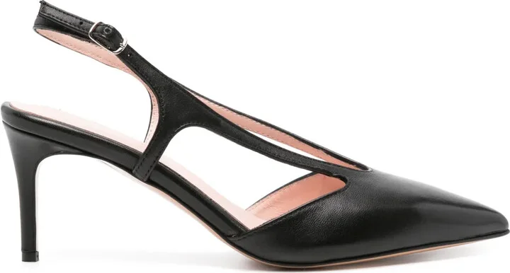 75mm Slingback Leather Pumps