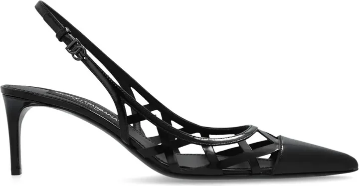 75mm Slingback Leather Pumps