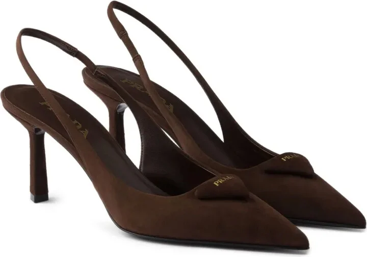 75mm Slingback Triangle-Logo Pumps - Image 2