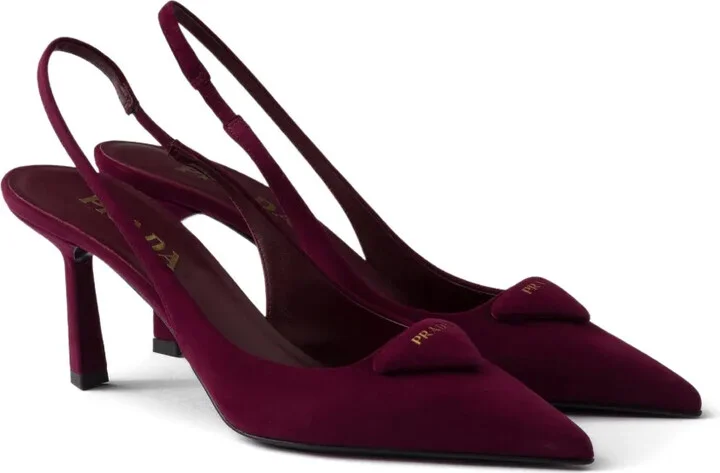 75mm Slingback Triangle-Logo Pumps - Image 2