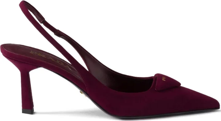 75mm Slingback Triangle-Logo Pumps