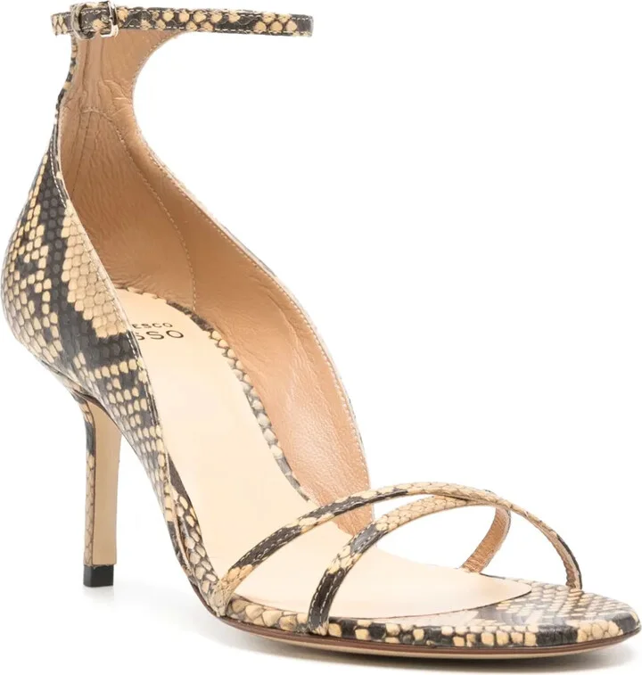 75mm Snakeskin-Effect Leather Sandals - Image 2