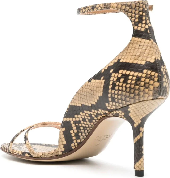 75mm Snakeskin-Effect Leather Sandals - Image 3