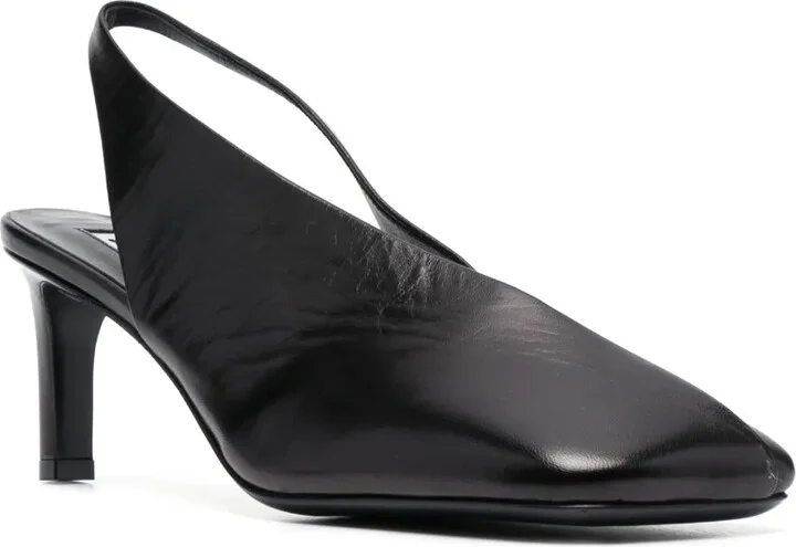 75mm Square-Toe Leather Pumps - Image 2