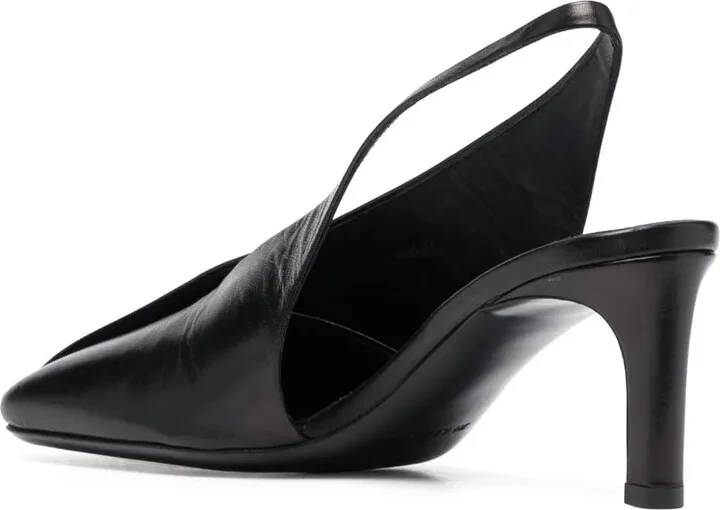 75mm Square-Toe Leather Pumps - Image 3