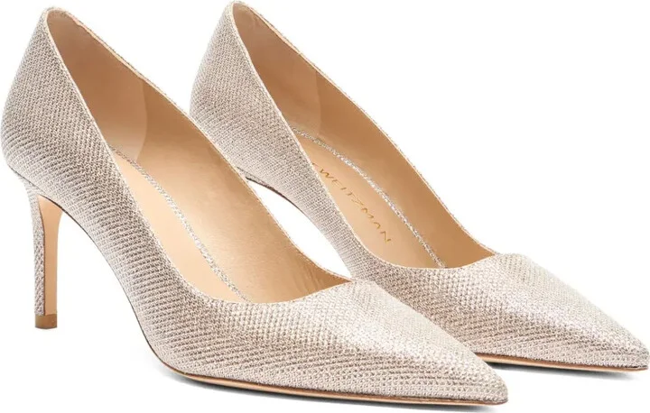 75mm Stuart Power 75 glitter pointed-toe pumps - Image 2