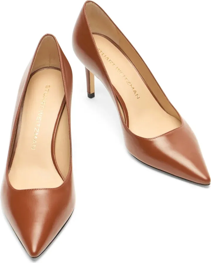 75mm Stuart Power 75 pointed-toe leather pumps - Image 3