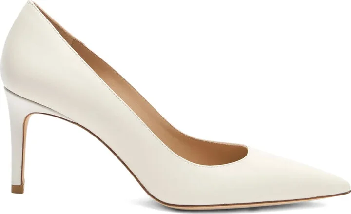75mm Stuart Power pointed-toe leather pumps