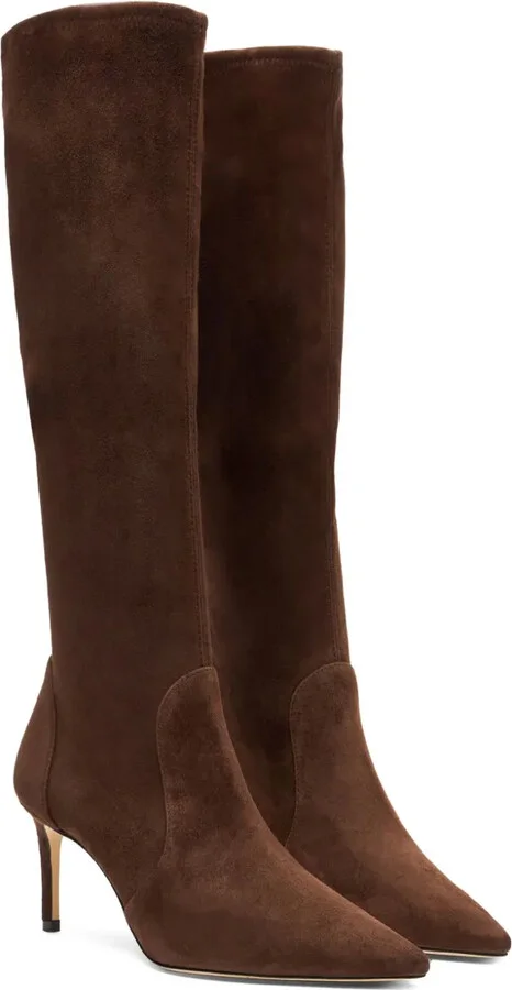 75MM suede pointed-toe knee-high boots - Image 2