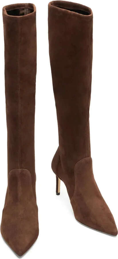 75MM suede pointed-toe knee-high boots - Image 3