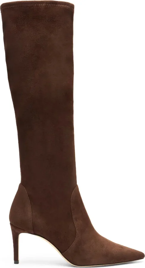 75MM suede pointed-toe knee-high boots