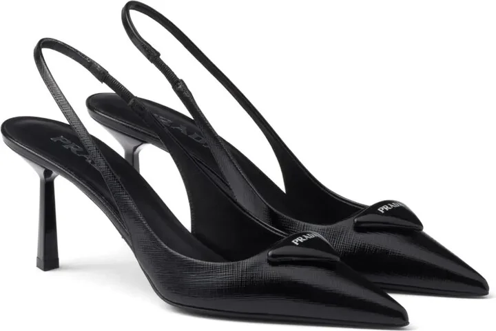 75mm Triangle-Logo Leather Pumps - Image 2