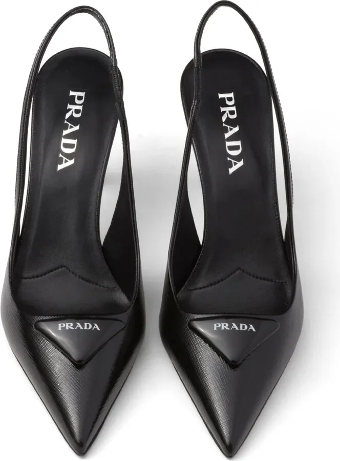 75mm Triangle-Logo Leather Pumps - Image 4
