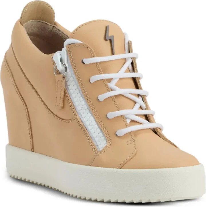 75mm Wedge Zip-Detail Low-Top Sneakers - Image 2