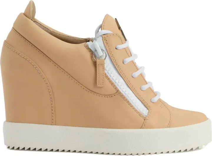 75mm Wedge Zip-Detail Low-Top Sneakers - Image 5