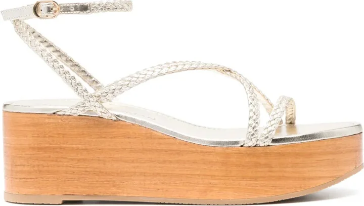 75mm Wovette wedge sandals