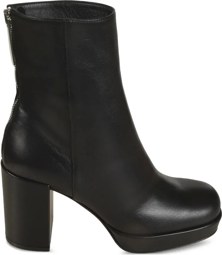 75mm Zip-Detail Platform Ankle Boots