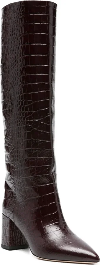 77mm High-Heeled Leather Boots - Image 2