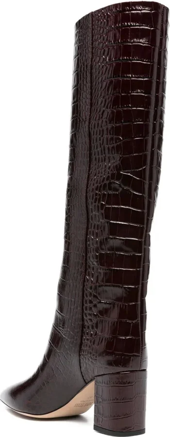 77mm High-Heeled Leather Boots - Image 3
