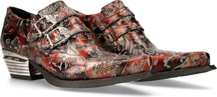7960-S5 Flower Leather Paisley Shoes