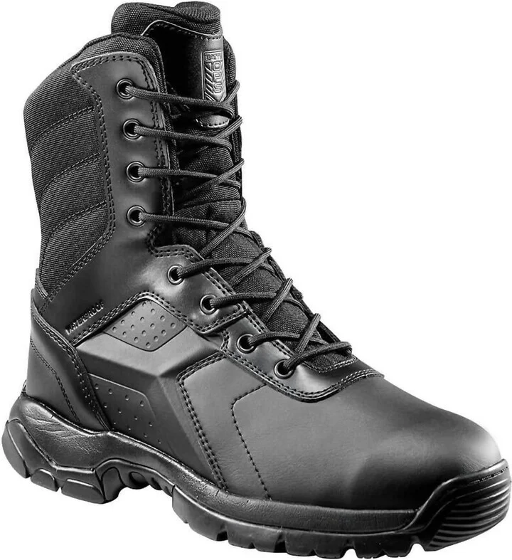 8" Waterproof Tactical Boot - Side Zip Composite Safety Toe In Black