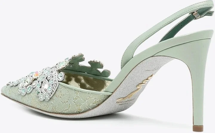 80 Crystal Embellished Slingback Pumps - Image 2