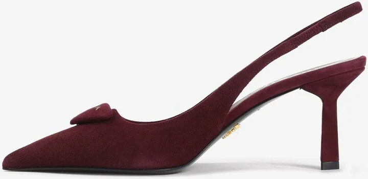 80 Triangle Logo Suede Leather Pumps - Image 2