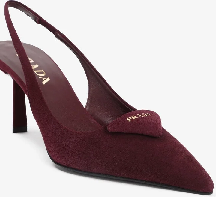 80 Triangle Logo Suede Leather Pumps - Image 3