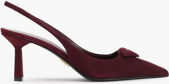 80 Triangle Logo Suede Leather Pumps