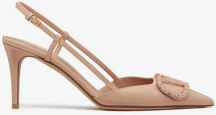 80 VLogo Slingback Pumps in Calf Leather
