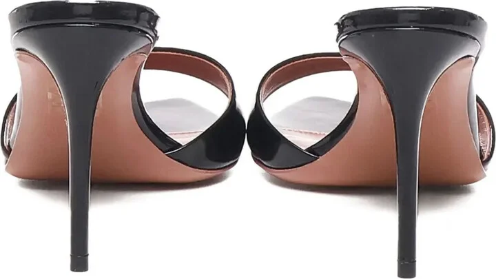 80mm Alixia pointed-toe patent leather mules - Image 3