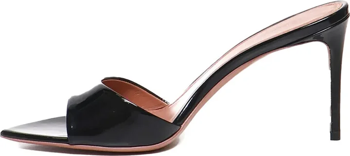 80mm Alixia pointed-toe patent leather mules