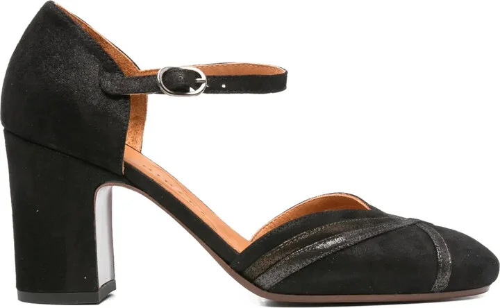 80mm Ankle-Strap Block-Heel Pumps