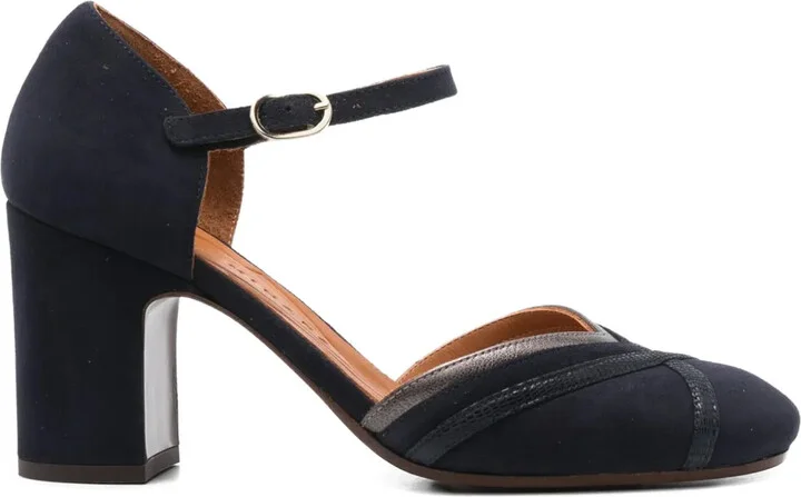 80mm Ankle-Strap Block-Heel Pumps